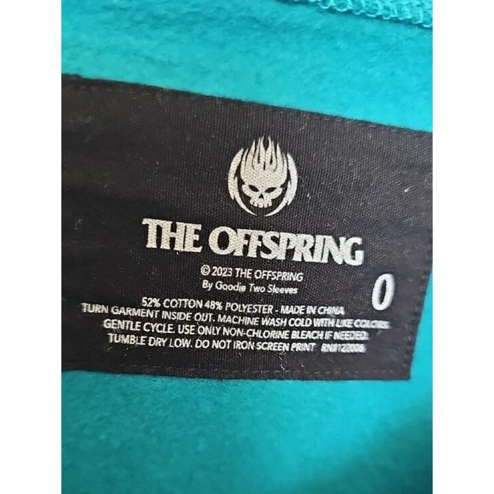 The Offspring Band Sweatshirt Let The Bad Times Roll Graphic Teal Torrid Size XL